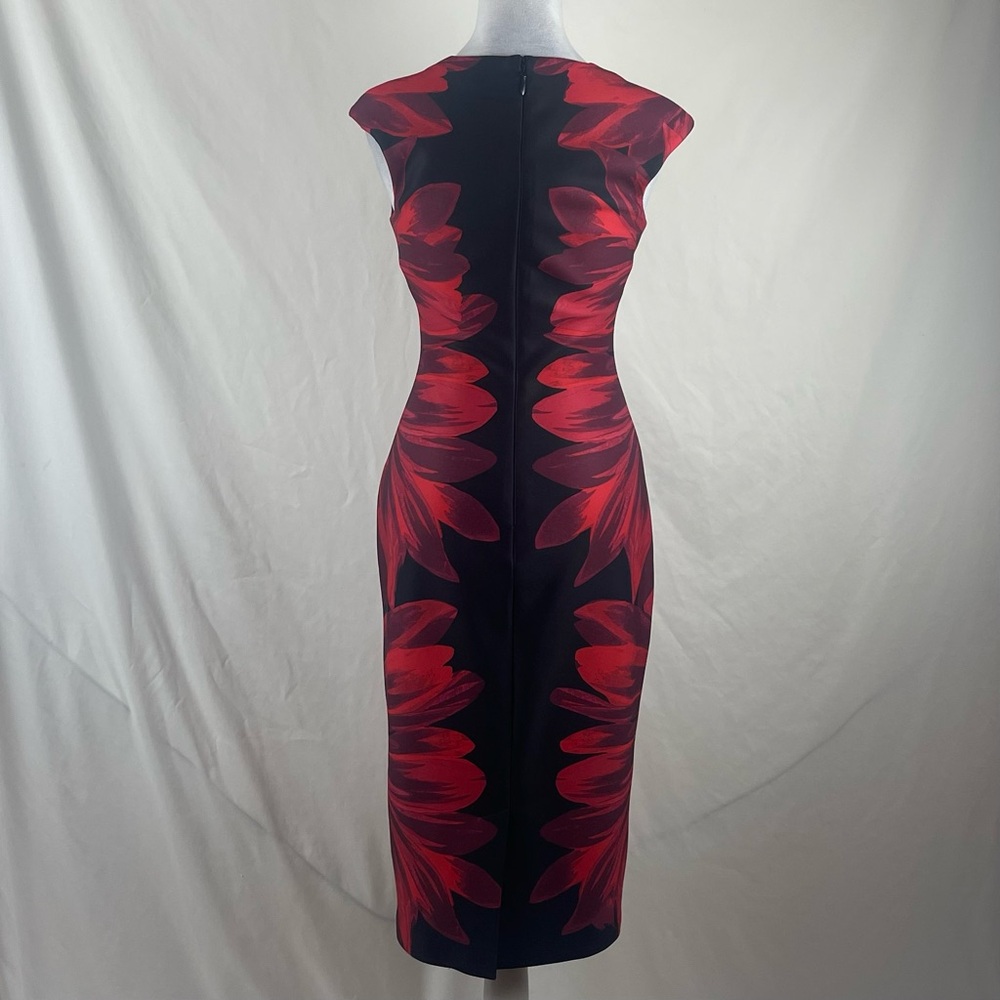 New York & Co Black Red Midi Dress NWOT Size XS - Picture 5 of 14